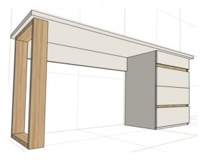 Стол письменный с тумбой 4 ящика (1250) в Серове - serov.mebel24.online | фото 2