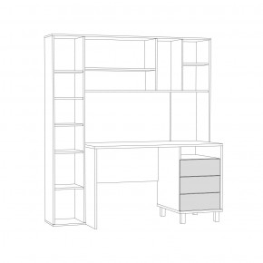 Стол рабочий 12.95 N Комфорт (Дуб сонома, Темно - серый U2601) в Серове - serov.mebel24.online | фото 3