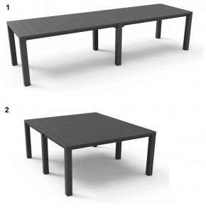 Стол раскладной Джули (Julie Double table 2 configurations) Графит в Серове - serov.mebel24.online | фото