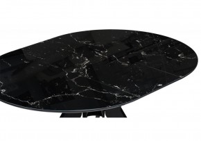 Стол стеклянный Рикла 110(150)х110х76 черный мрамор / черный в Серове - serov.mebel24.online | фото 5