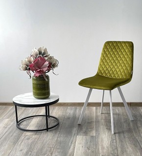 Стул DAIQUIRI BLUVEL-75 OLIVA / белый каркас, велюр М-City в Серове - serov.mebel24.online | фото 3