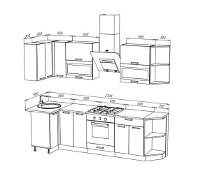 ТЕХНО Кухонный гарнитур угловой 2,7х0,9 м Компоновка №2 в Серове - serov.mebel24.online | фото 6