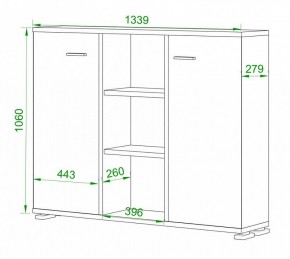Тумба комбинированная Домино нельсон ПУ-60-3 в Серове - serov.mebel24.online | фото 2