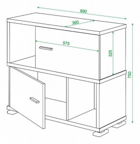 Тумба комбинированная Домино СБ-30/2 в Серове - serov.mebel24.online | фото 2