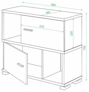 Тумба комбинированная Домино СБ-30/2 в Серове - serov.mebel24.online | фото 2