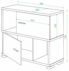 Тумба комбинированная СБ-30/2 в Серове - serov.mebel24.online | фото 2