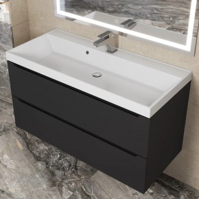 Тумба под раковину Uperwood Tanos 100 см, подвесная, черная матовая в Серове - serov.mebel24.online | фото 1