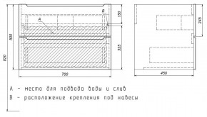 Тумба под раковину Uperwood Tanos 70 см, подвесная, белая матовая в Серове - serov.mebel24.online | фото 4