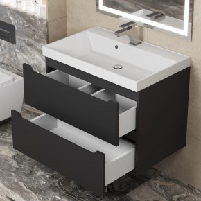 Тумба под раковину Uperwood Tanos 70 см, подвесная, черная матовая в Серове - serov.mebel24.online | фото 2