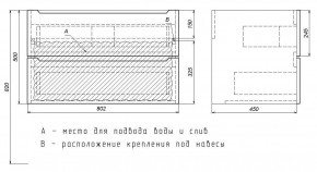 Тумба под раковину Uperwood Tanos 80 см, подвесная, черная матовая в Серове - serov.mebel24.online | фото 7