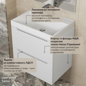 Тумба с раковиной Uperwood Tanos 50 см, подвесная, белая матовая в Серове - serov.mebel24.online | фото 6