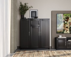 Тумба СИРИУС трехдверная с одним ящиком, цвет Дуб Венге в Серове - serov.mebel24.online | фото 4
