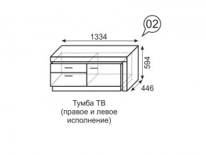 Тумба ТВ Люмен 02 Дуб Сакраменто/Белый снег в Серове - serov.mebel24.online | фото 3