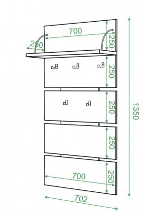 Вешалка настенная Домино нельсон СТ-50 в Серове - serov.mebel24.online | фото 2